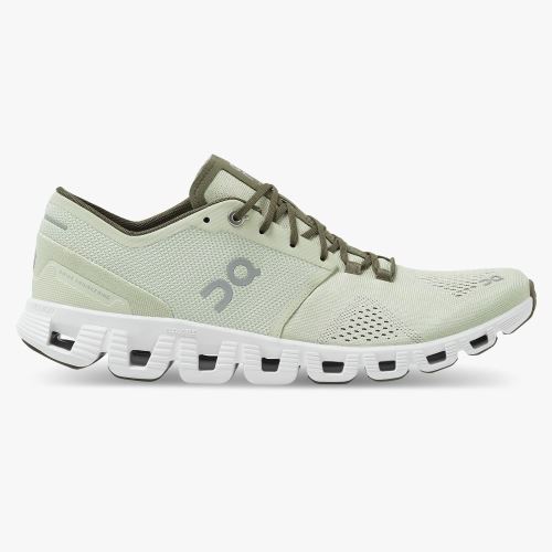 On Running Cloud X Men's Road Running Shoes Light Green | KIV8721YB